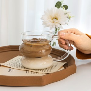 라벨르 버블 내열 유리컵 손잡이 머그컵 홈카페 예쁜 머그잔, 라벨르 버블 머그 유리컵, 1개