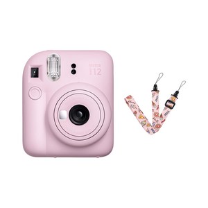 후지 인스탁스 미니12 즉석카메라+스트랩, 블로썸핑크+핑크, 1세트