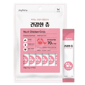 조이펫 고양이 건강한츄 닭가슴살+게살 72g (12g x 6개입), 1개, 달가슴살 게살