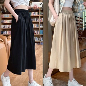 스타일러버 하이웨스트 7부 밴딩 치마바지 와이드 슬림핏 3 Size 2종세트
