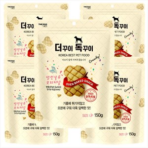 더독 더꾸이독꾸이 오리지날 황태맛 2종 오븐베이크 쥐포타입 부드럽고 바삭한 강아지 간식, 5개, 오리지날 생선살 150g