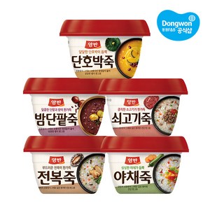 동원 양반죽 인기5종 (전복2 야채2 단팥2 단호박2 쇠고기2), 285g, 10개