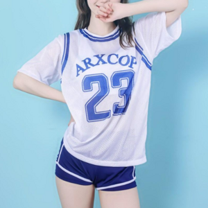블루스카이 여성 농구스타일 쓰리피스 래쉬가드, 블루