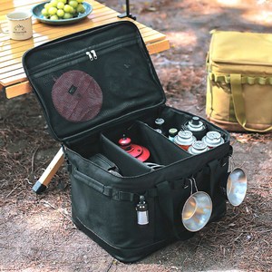 라온플렉스 캠핑 대형 수납 가방 다용도 칸막이 멀티 백 대용량 여행용 캠핑용품, 블랙