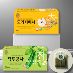 송원 우리차 작두콩차 100T+도라지배차 100T, 100g, 1개, 100개입