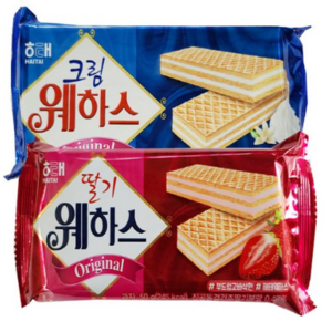 해태제과 해태 웨하스 딸기 50gx5개+크림 50gx5개 묶음, 50g, 1세트