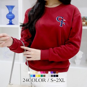 [당일출고] 여자친9 래터링 볼륨자수 빅사이즈(S~2XL) 소프트 맨투맨 국내제작-26칼라