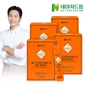 네이처드림 골드 카무트 브랜드밀 함유 발효효소 3g 30포 4박스+쇼핑백, 90g, 4개