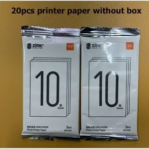샤오미포토프린터 샤오미 미지아 AR 프린터 휴대용 미니 포켓 DIY 공유 500mAh 300dpi, [03] 20pcs pape No box, 03 20pcs pape No box