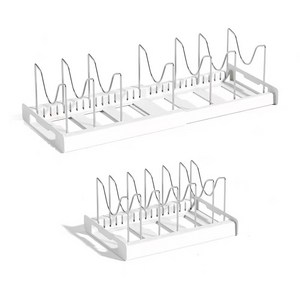 후라이팬정리대 흰색 주방 확장형 거치대 2개/4개, 2개, 2단