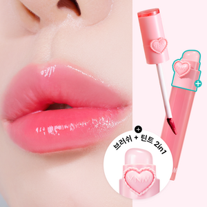 [YNM 본사] YNM 하트 젤링 틴트(실리콘 브러쉬 내장), 1개, 2.6g, 01 피치젤링