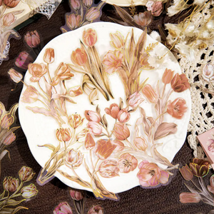 이와이 빈티지 다꾸 꽃들의대화시리즈 PET플라워 스티커, 1개, 1. 튤립