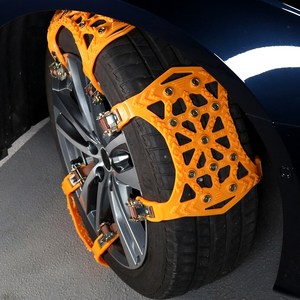 자동차 타이어 스노우체인 우레탄 미끄럼 방지 벨트형 눈길 빙판, 오렌지-ORANGE, 1개