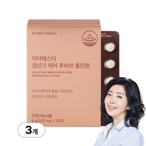 [본사직영] 여에스더 갱년기 케어 루바브 올인원 루바브뿌리추출물, 3개, 30정