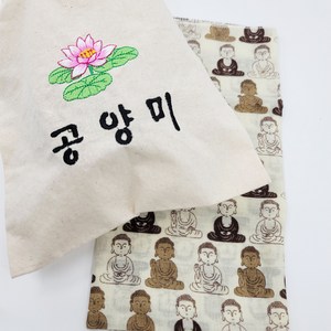 해피339 공양미 부처님 불교 불상 불교굿즈 연꽃 파우치 주머니 단체, 1개