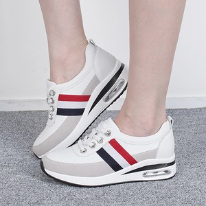 천연가죽 밴드 운동화 여성 스니커즈 에어창 키높이 수제화 4.5cm