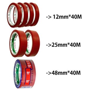 금성K&T OPP 칼라 컬러테이프 적색 25mm*40m(2EA-1롤), 1개