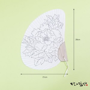 나비부채 大민화도안부채모란도1고급한지부채하나필방, 단일수량