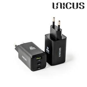 우니쿠스 GaN 65W USB PD 멀티 3포트 초고속 충전기 UNPD65W PD3.0 PPS, 블랙