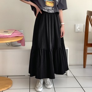 데일리앤 헤이즈 밴딩 플레어 롱스커트 a라인 셔링 롱 치마 봄 여름 가을