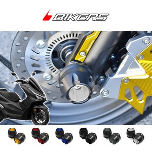 25년- 혼다 PCX125 바이커스 프론트 포크슬라이더 프론트 휠 보호 슬라이더, 1세트, 실버