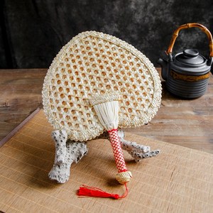모아혀벽 전통 고급 부채 선물용 라탄 공예, 하트형, 1개