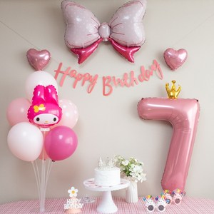 연지마켓 쿠로미 마이멜로디 키티 시나모롤 산리오 생일풍선 파티세트, 마이멜로디 숫자세트 7