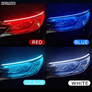 KELAKE 실리콘 면발광 무빙 LED바 아이라인 시그널등 led 주간주행등 2개 1세트 12V, White to Yellow 60cm