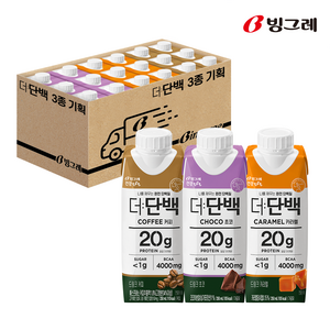 빙그레 더단백 드링크 프로틴음료 3종 기획, 1세트, 250ml