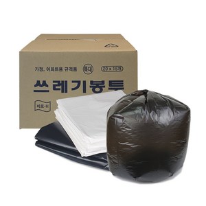 쓰레기봉투 배접봉투 특대 검정 비닐 분리수거 재활용 100L 박스, 대(80L), 15개