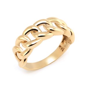 [비앤비골드]14K 심플 와이드 볼륨 체인 반지 RCS12667