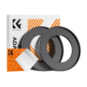 K&F CONCEPT 필터 스텝업링 (2개 1세트 극세사 융 포함), 52mm-77mm