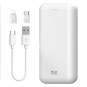 디제로큐 PD 20W 고속충전 대용량 보조배터리 20000mAh, 화이트