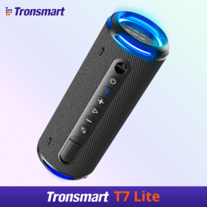 Tronsmart T7 Lite 휴대용 출력24W LED 캠핑 블루투스 스피커, 블랙