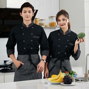 조리사복 7부 식당 제과 제빵 요리사 쉐프복 위생복 상의+앞치마 Cook's clothes