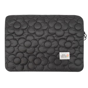 HHH 꽃 누빔 노트북 파우치 가방, 13인치 블랙