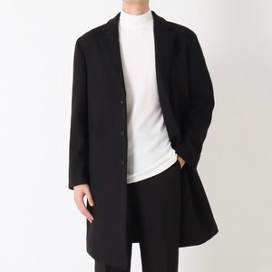 [M~2XL] 지지블랙 케빈 프리미엄 울 캐시미어 하프 롱 싱글 코트 빅사이즈