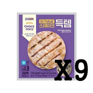 헤이루 닭가슴살득템 스테이크 즉석조리, 9개, 120g