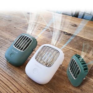 블루안트 미니 휴대용 목걸이 선풍기 무선 USB충전식 작지만 강력한 쿨링 바람, 블루안트 선풍기(다크그린)