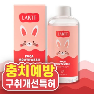 라르트 무알콜 충치예방 어린이가글 구강청결제 푸카가글 딸기향 병가글 300 ml, 1개, 300ml