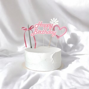 [블링토퍼] 해피벌스데이 생일토퍼 4종세트, 1개, 핑크+화이트