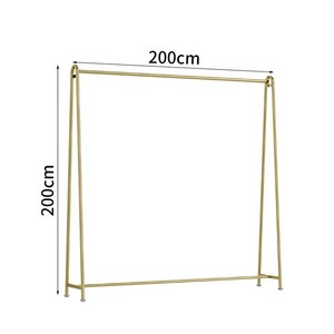 옷가게행거 옷걸이 이동식 행거 골드 의류매장 웨딩드레스 선반 진열대, 가로 200*세로 40*높이 160나노 골드