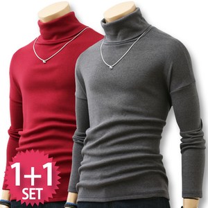블루포스 터틀 기모 빌에트 1+1세트 2장 묶음 [국내생산] 목폴라 티셔츠 무지 목티