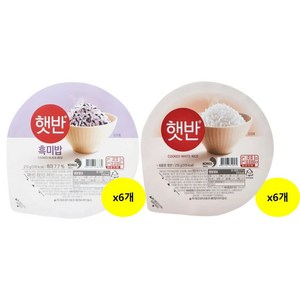 햇반 210g 6개 + 흑미밥 210g 6개, 3세트