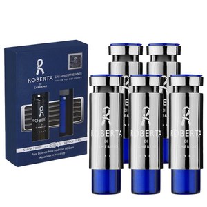 자동차 방향제 실내 향기 효과 (롱 클립 포함) 에어컨 송풍구 설치, 5개, 파란색-아쿠아프레쉬향