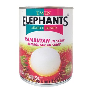 [태국] TWIN ELEPHANTS 람부탄 통조림 565g / RAMBUTAN 과일캔, 1개