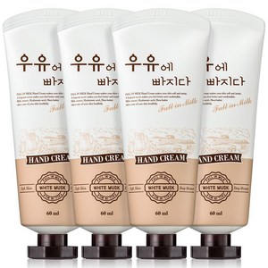 우유에빠지다 휴대용 핸드크림 우유 대용량 핸드로션 60mlX6개, 우유핸드크림 60mlX4개, 60ml, 12개