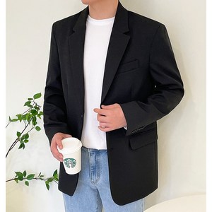 더유니크제이 남자 블레이저 자켓 세미 오버핏 봄 가을 싱글 정장 마이 3컬러