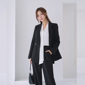 여성 세미정장자켓 검정 빅사이즈 면접 오피스룩 [이안]