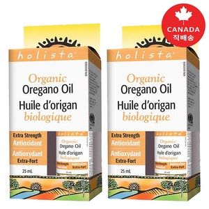 Holista 홀리스타 오레가노 오일 엑스트라 스트랭스 80% 카바크롤 Oganic Oegano Oil 80% Cavacol 25ml 액상/캐나다 내수용, 홀리스타 오레가노 오일 엑스트라 스트랭스 25ml 2병, 2개